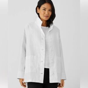 Eileen Fisher Cotton Hemp Stand Collar Jacket